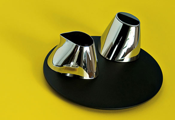 Colombina collection creamer and sugar bowl by Doriana and Massimiliano Fuksas:alessi Fall/winter 2007